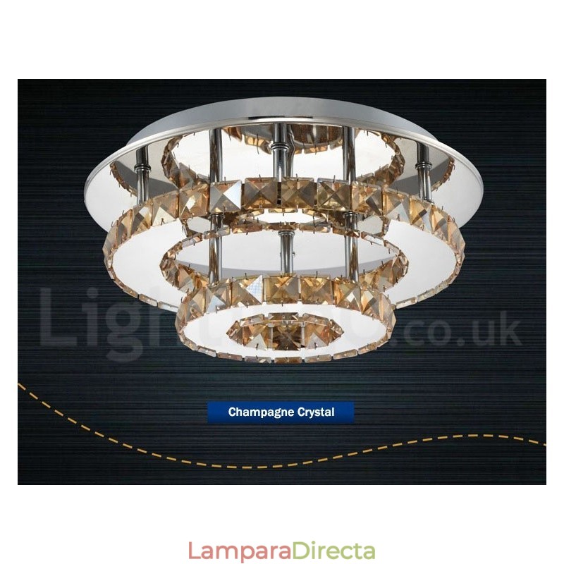 Lámparas de techo modernas de cristal redondas y regulables con control remoto.