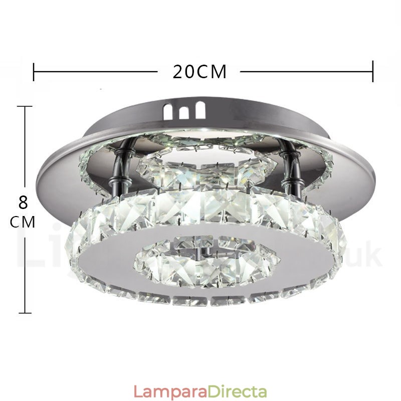 Lámparas de techo modernas de cristal redondas y regulables con control remoto.