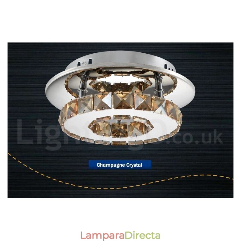 Lámparas de techo modernas de cristal redondas y regulables con control remoto.