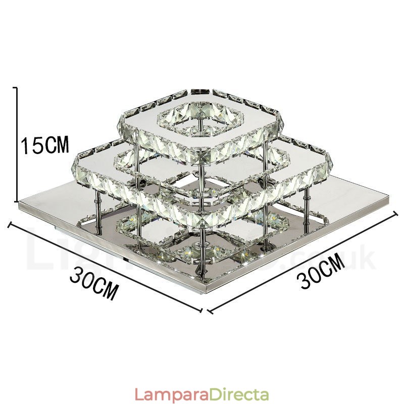 Lámparas de techo empotradas de cristal cuadradas modernas y regulables con control remoto