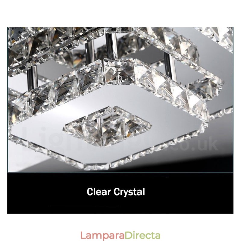Lámparas de techo empotradas de cristal cuadradas modernas y regulables con control remoto