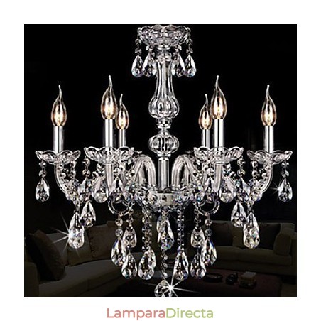Lámpara de araña de lujo de 6 luces con velas Lámpara de araña de lujo de 6 luces con velas