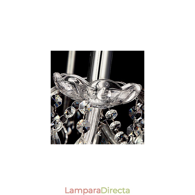 Lámpara de araña de lujo de 6 luces con velas