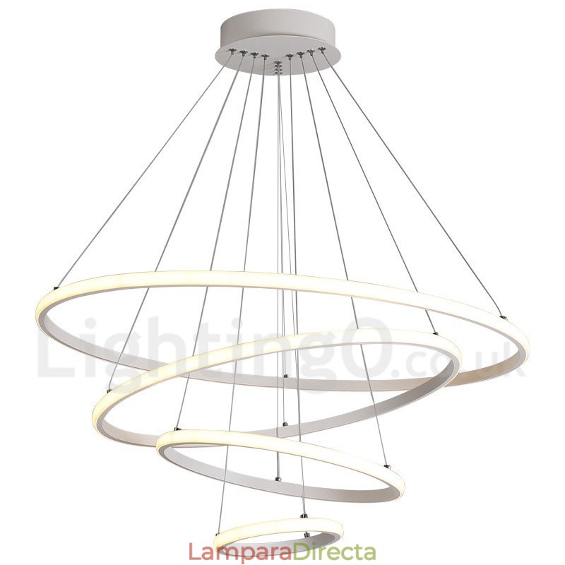 Lámpara colgante regulable Outside the Circles Light con control remoto y anillos de diseño moderno