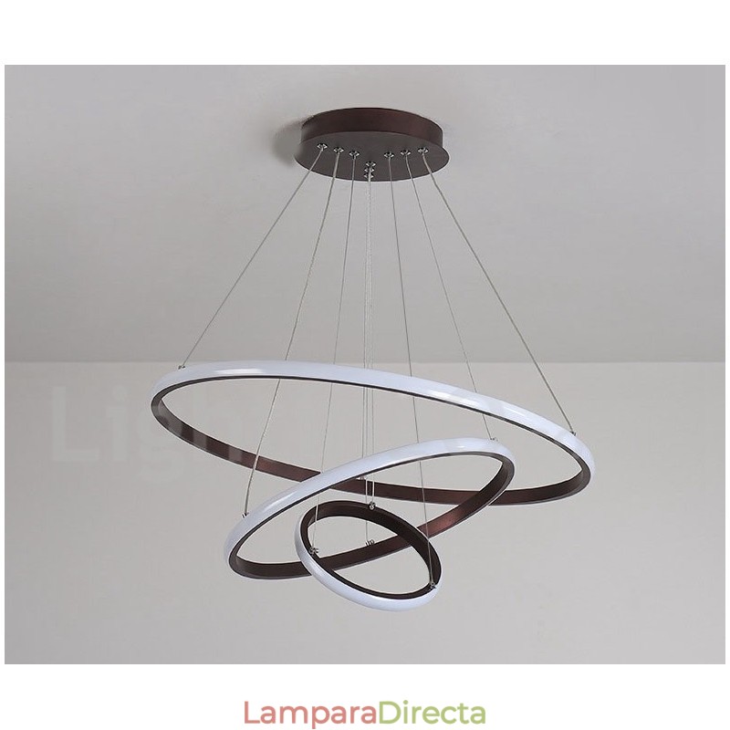 Lámpara colgante regulable Outside the Circles Light con control remoto y anillos de diseño moderno