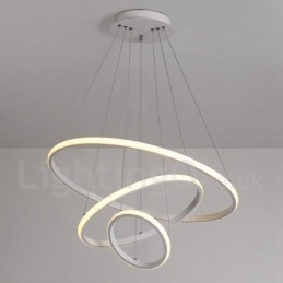 Lámpara colgante regulable Outside the Circles Light con control remoto y anillos de diseño moderno