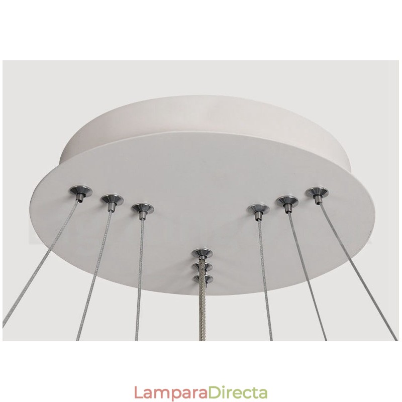 Lámpara colgante regulable Outside the Circles Light con control remoto y anillos de diseño moderno