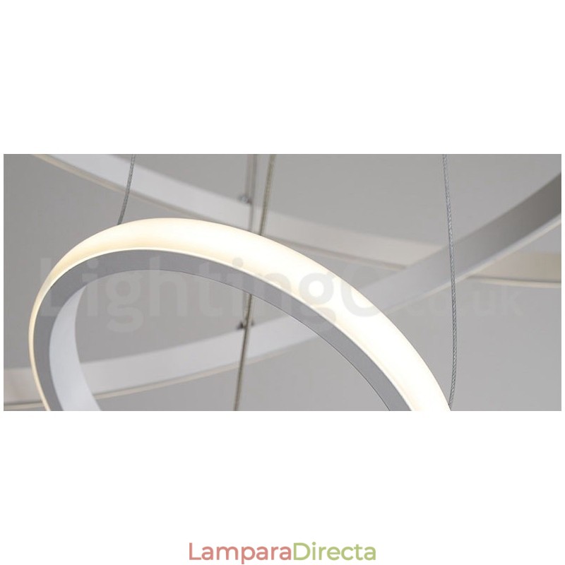 Lámpara colgante regulable Outside the Circles Light con control remoto y anillos de diseño moderno