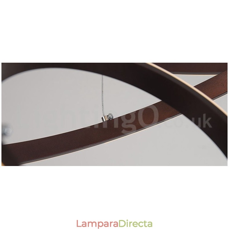 Lámpara colgante regulable Outside the Circles Light con control remoto y anillos de diseño moderno