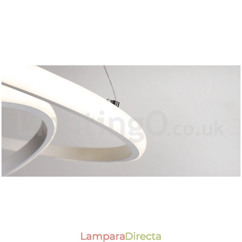 Lámpara colgante regulable Outside the Circles Light con control remoto y anillos de diseño moderno
