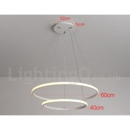 Lámpara colgante regulable Outside the Circles Light con control remoto y anillos de diseño moderno