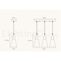 Lámpara colgante moderna de madera de 1 luz y 3 luces con pantalla de tela