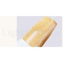 Lámpara colgante moderna de madera de 1 luz y 3 luces con pantalla de tela