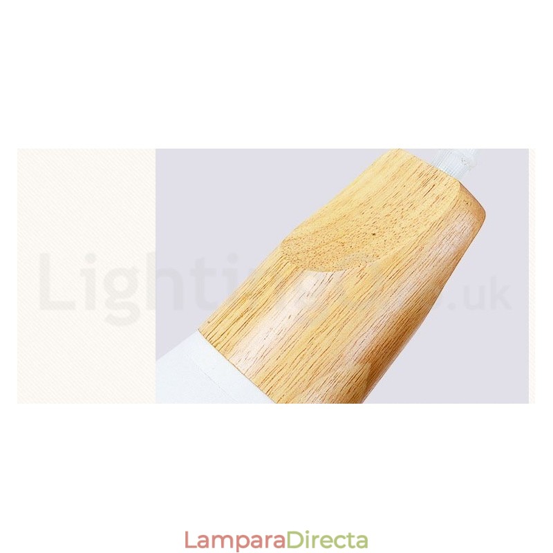 Lámpara colgante moderna de madera de 1 luz y 3 luces con pantalla de tela