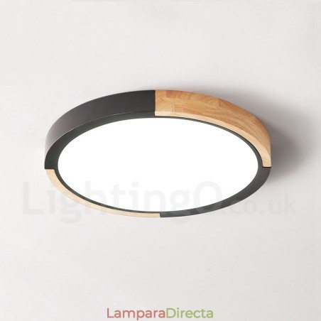 Lámpara de techo de madera redonda multicolor ultrafina con pantalla acrílica de madera maciza, estilo nórdico. Lámpara de techo de madera redonda multicolor ultrafina con pantalla acrílica de madera maciza, estilo nórdico.