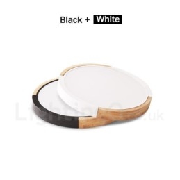 Lámpara de techo de madera redonda multicolor ultrafina con pantalla acrílica de madera maciza, estilo nórdico.