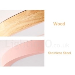 Lámpara de techo de madera redonda multicolor ultrafina con pantalla acrílica de madera maciza, estilo nórdico.
