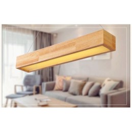 Lámpara colgante larga moderna de madera