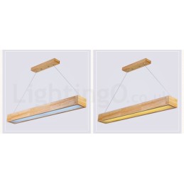 Lámpara colgante larga moderna de madera