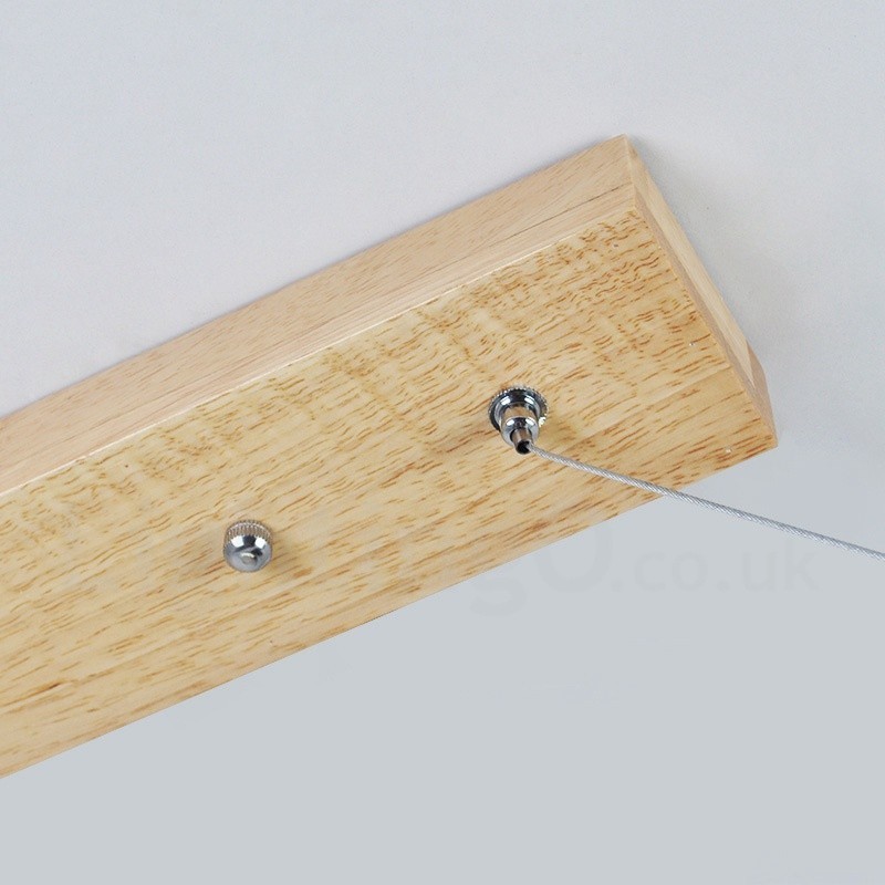 Lámpara colgante larga moderna de madera