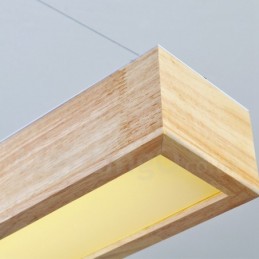 Lámpara colgante larga moderna de madera