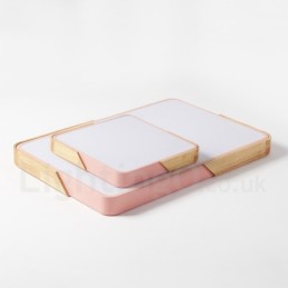 Lámpara de techo de madera cuadrada multicolor ultrafina y regulable con pantalla acrílica, estilo nórdico