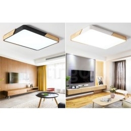 Lámpara de techo rectangular de madera multicolor ultrafina y regulable con pantalla acrílica, estilo nórdico