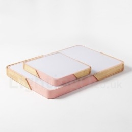 Lámpara de techo rectangular de madera multicolor ultrafina y regulable con pantalla acrílica, estilo nórdico