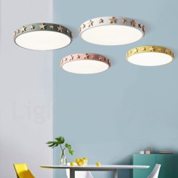 Lámpara de techo circular de madera multicolor ultrafina y regulable con pantalla acrílica, estilo nórdico.