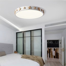 Lámpara de techo circular de madera multicolor ultrafina y regulable con pantalla acrílica, estilo nórdico.