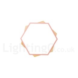 Lámpara de techo hexagonal de madera multicolor regulable con pantalla acrílica, estilo nórdico.