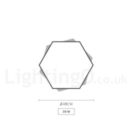 Lámpara de techo hexagonal de madera multicolor regulable con pantalla acrílica, estilo nórdico.