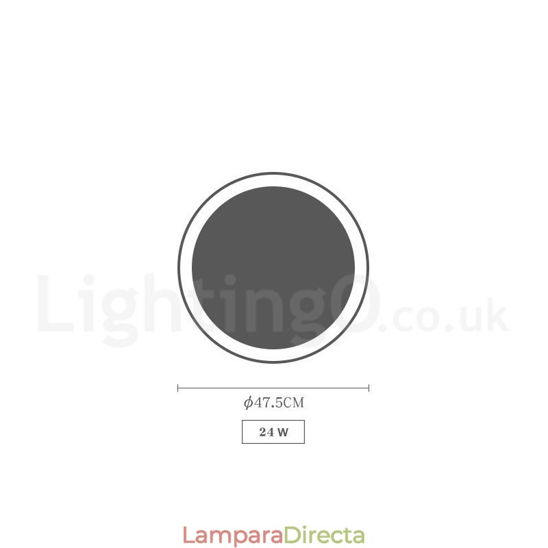 Lámpara de techo circular de madera multicolor regulable con pantalla acrílica, estilo nórdico.