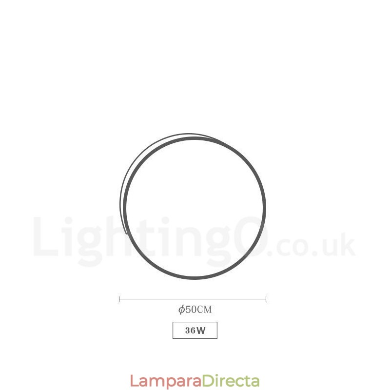 Lámpara de techo redonda de madera multicolor regulable con pantalla acrílica, estilo nórdico.