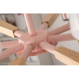 Lámpara colgante de madera Macaron multicolor de 6 y 8 luces con pantallas de cristal, estilo nórdico