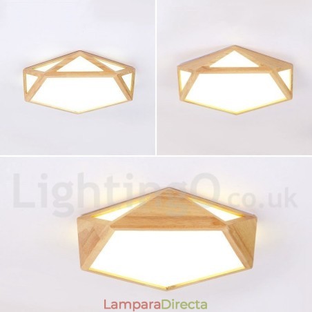 Lámpara de techo de madera regulable de varios estilos con pantalla acrílica, estilo nórdico Lámpara de techo de madera regulable de varios estilos con pantalla acrílica, estilo nórdico