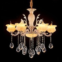 Lámpara colgante de cristal de jade estilo vela