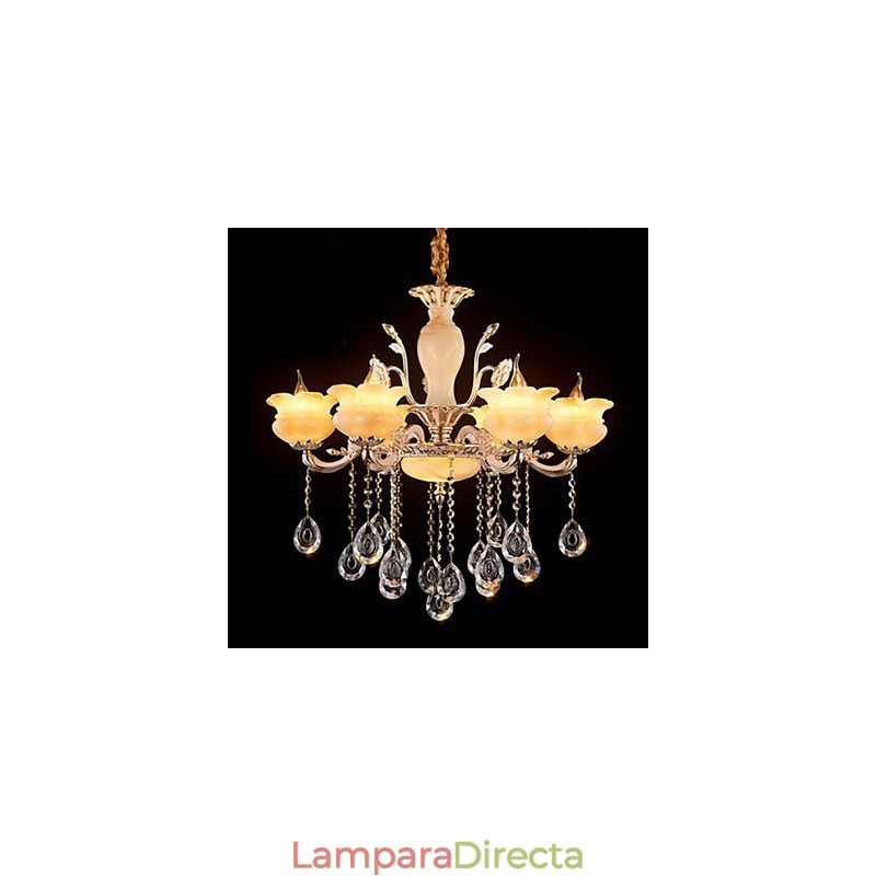 Lámpara colgante de cristal de jade estilo vela