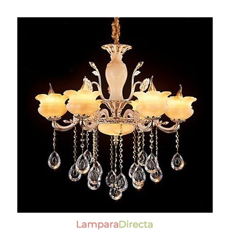 Lámpara colgante de cristal de jade estilo vela Lámpara colgante de cristal de jade estilo vela
