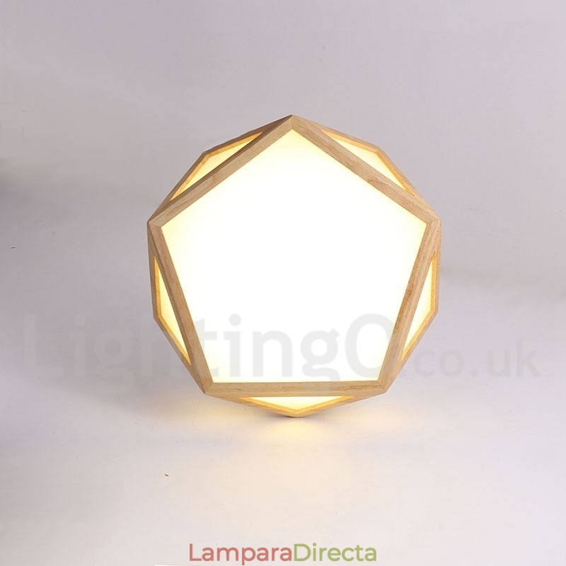 Lámpara de techo de madera regulable de varios estilos con pantalla acrílica, estilo nórdico