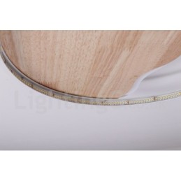 Lámpara de techo ultrafina de madera redonda con forma de nube blanca regulable, también se puede usar como luz de pared.