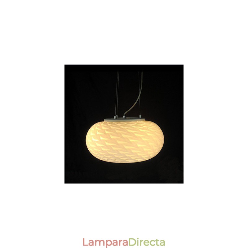 Lámpara de araña minimalista moderna tallada en blanco lechoso