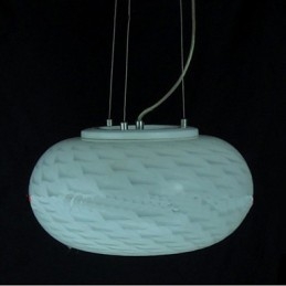 Lámpara de araña minimalista moderna tallada en blanco lechoso
