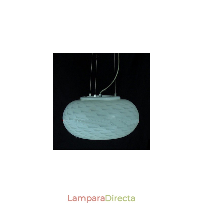 Lámpara de araña minimalista moderna tallada en blanco lechoso