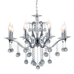 Elegante candelabro de cristal cromado