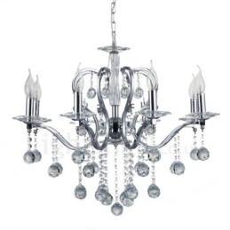 Elegante candelabro de cristal cromado