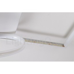 Lámpara de techo ultrafina cuadrada de madera blanca regulable que también se puede usar como luz de pared.