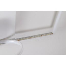 Lámpara de techo ultrafina cuadrada de madera blanca regulable que también se puede usar como luz de pared.