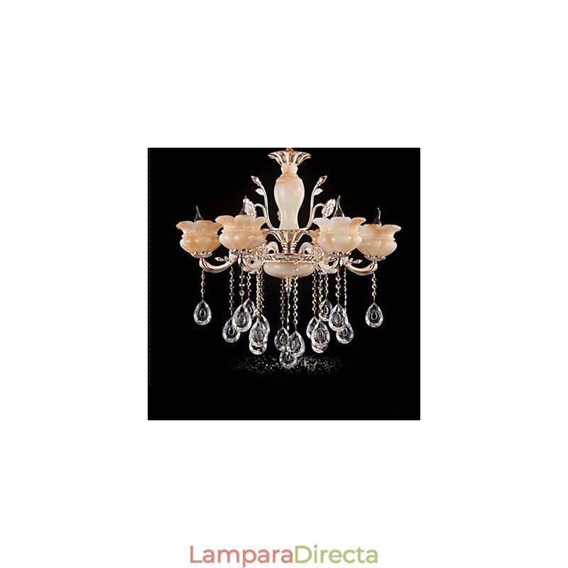Lámpara colgante de cristal de jade estilo vela