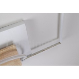 Lámpara de techo ultrafina cuadrada de madera blanca regulable que también se puede usar como luz de pared.